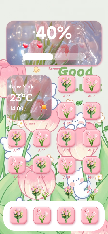 Blue wallpaper home screen preview